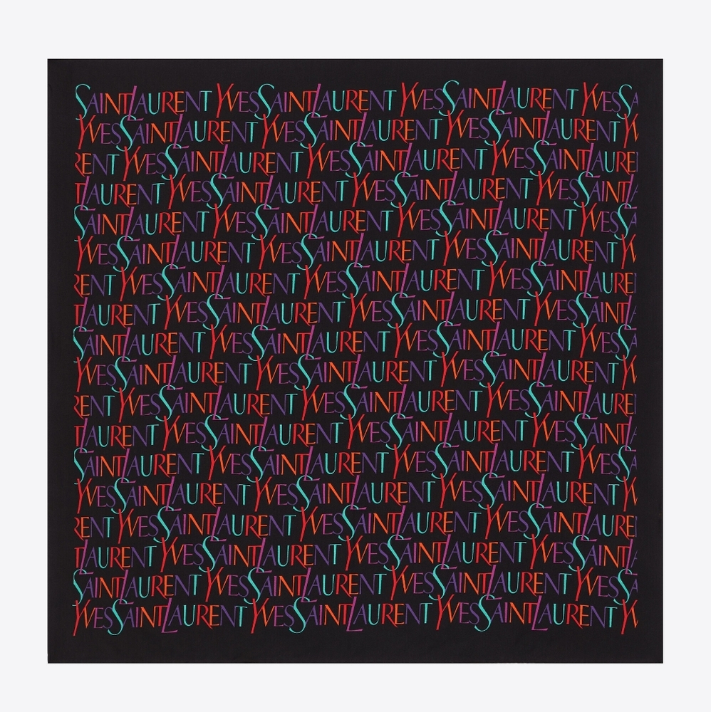 Brand New in the Box! YSL Saint Laurent Logo 100% Organic Silk Scarf SHAWL - Picture 9 of 16